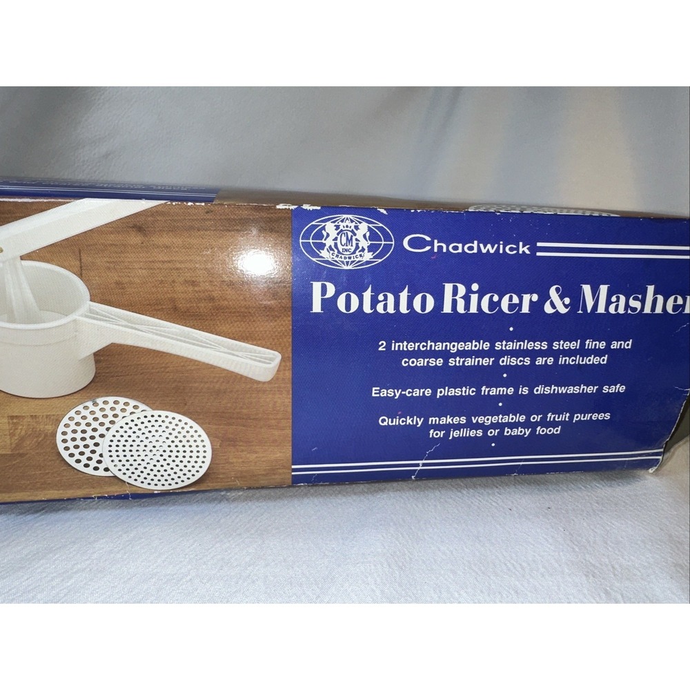 Vintage Chadwick Potato Ricer/Masher 2 Stainless Blades Dishwasher Safe BabyFood